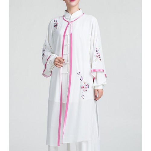 Ancient rhyme Chinese Taichi shawl for women and men single-piece Chinese kungfu coat female Chinese style Taijiquan competition performance out cape